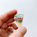Nevada Enamel Pin | Gold Soft Enamel Pin | Illustrated United State Pin | Butterfly Clasp | 1.25"