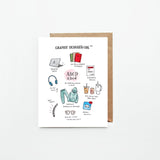 Graphic Designer Starting Pack Greeting Card | Watercolor Greeting Card | Gifts for Graphic Designers | Unique Graduate Gift