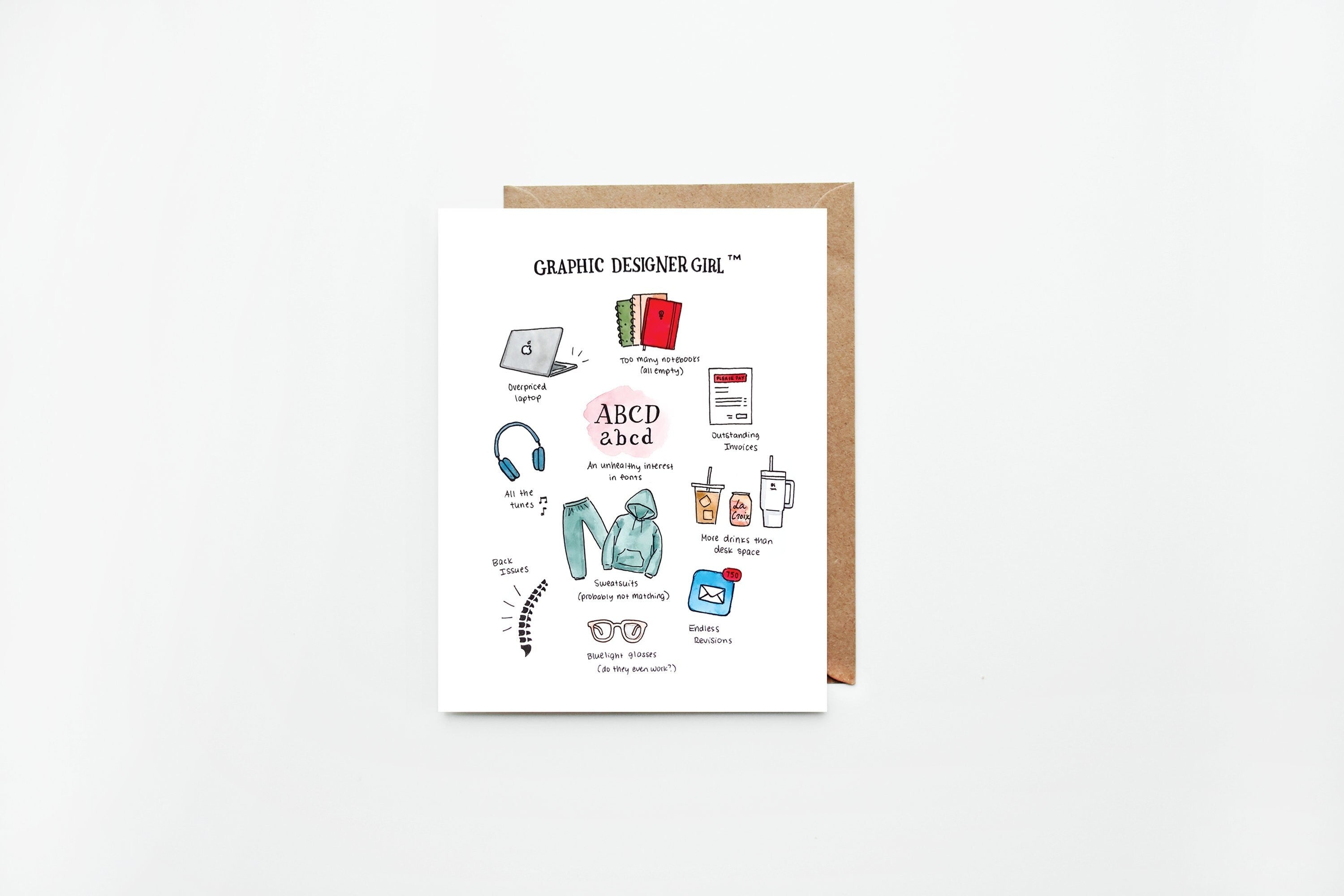 Graphic Designer Starting Pack Greeting Card | Watercolor Greeting Card | Gifts for Graphic Designers | Unique Graduate Gift