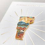 Gold Vermont Enamel Pin | Vermont Outline Pin | Illustrated State Pin | Butterfly Clasp | 1"