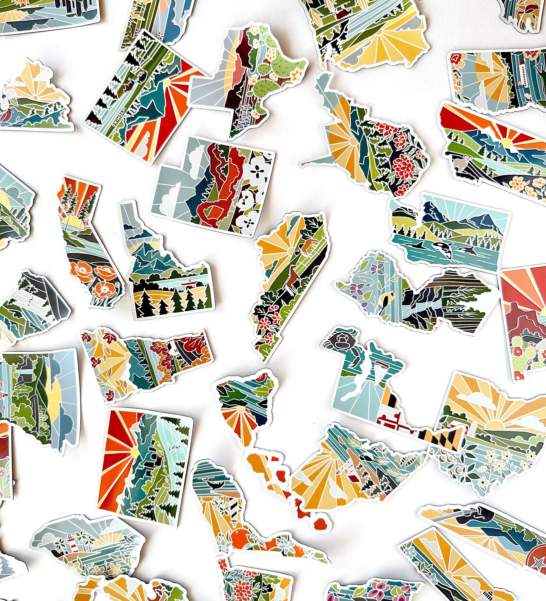 United States Magnet Pack | Weatherproof State Magnets | Outdoorsy Magnets | Locker Magnets | Fridge Magnets | Lightweight Magnets |