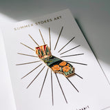 Gold California Poppy Enamel Pin | California Outline Pin | Illustrated State Pin | Butterfly Clasp | 1"