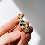 Gold California Poppy Enamel Pin | California Outline Pin | Illustrated State Pin | Butterfly Clasp | 1"