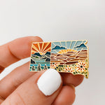 Gold South Dakota Enamel Pin | South Dakota Outline Pin | Illustrated State Pin | Butterfly Clasp | 1"