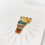 Gold Vermont Enamel Pin | Vermont Outline Pin | Illustrated State Pin | Butterfly Clasp | 1"