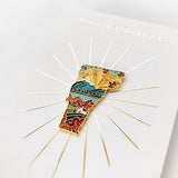 Gold Vermont Enamel Pin | Vermont Outline Pin | Illustrated State Pin | Butterfly Clasp | 1"