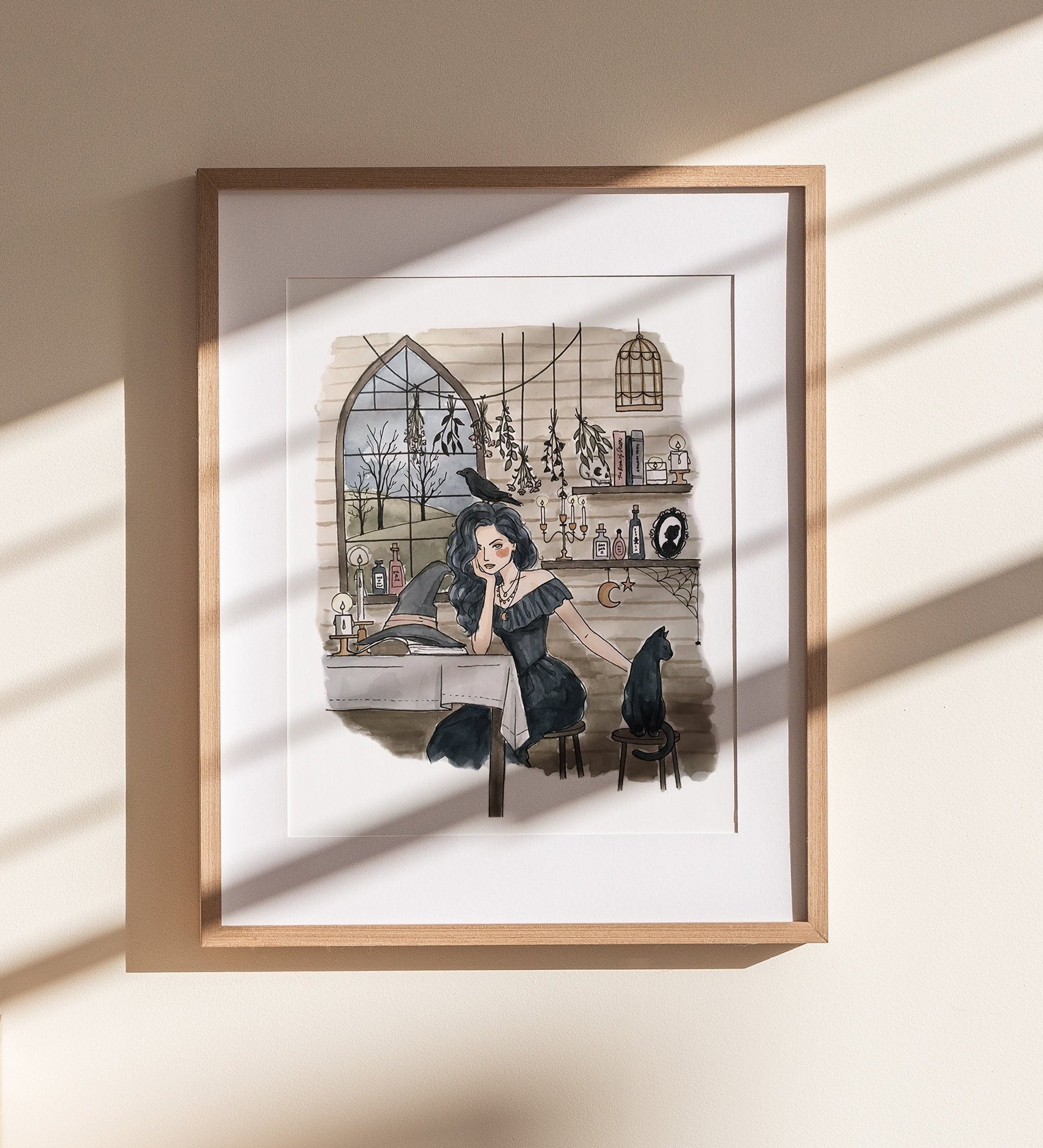 Witch Print | Watercolor Illustration | Wall Art | 8x10" 5x7" Archival Art Print