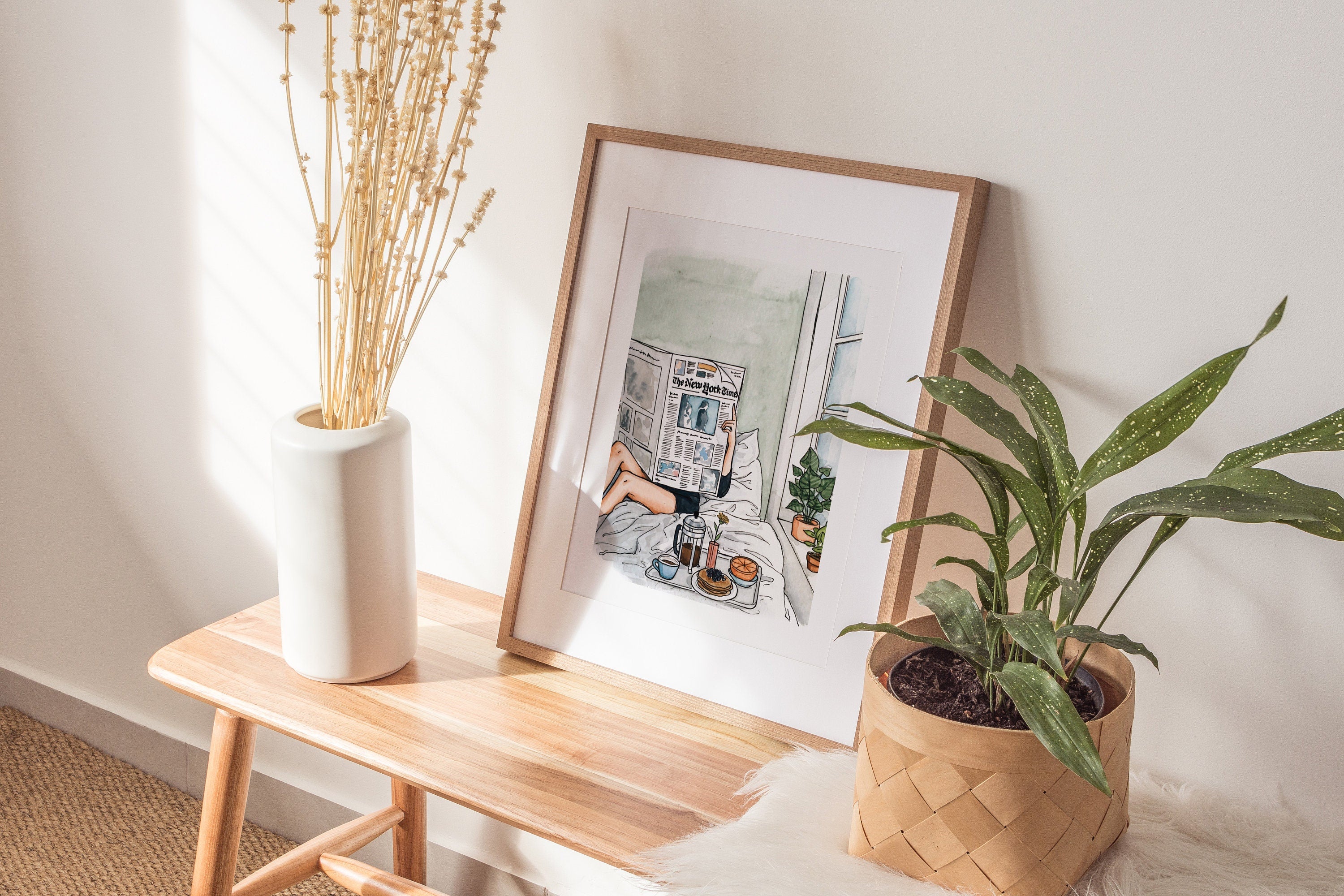 Quiet Morning Print | Watercolor Illustration | Wall Art | 8x10" 5x7" Archival Art Print
