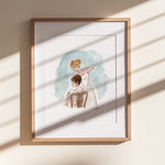 Pride & Prejudice Jane and Lizzie Print | Watercolor Illustration | Wall Art | 8x10" 5x7" Archival Art Print | Book Lover Gift | Jane Austen