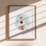 Pride & Prejudice Jane and Lizzie Print | Watercolor Illustration | Wall Art | 8x10" 5x7" Archival Art Print | Book Lover Gift | Jane Austen