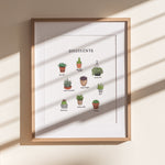 Succulent Print | Watercolor Illustration | Wall Art | 8x10" 5x7" Archival Art Print | Plant Lover Gift