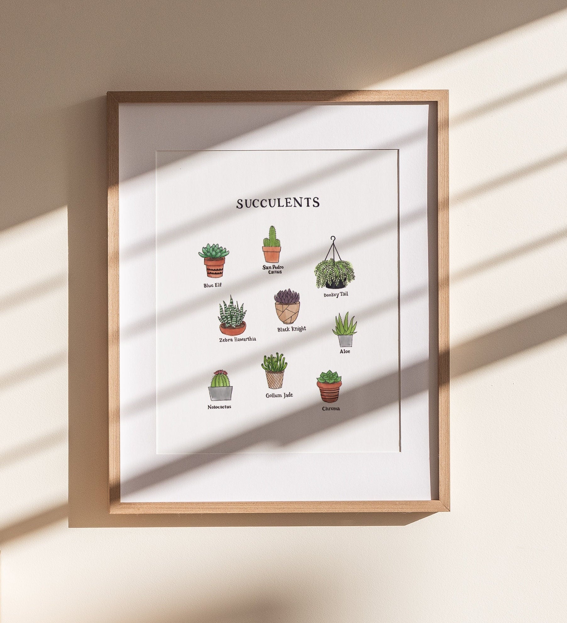 Succulent Print | Watercolor Illustration | Wall Art | 8x10" 5x7" Archival Art Print | Plant Lover Gift