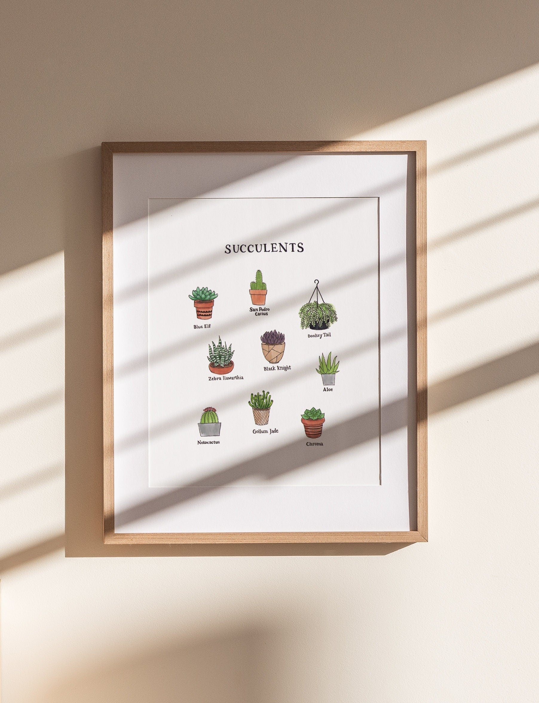 Succulent Print | Watercolor Illustration | Wall Art | 8x10" 5x7" Archival Art Print | Plant Lover Gift