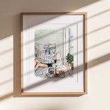 Quiet Morning Print | Watercolor Illustration | Wall Art | 8x10" 5x7" Archival Art Print