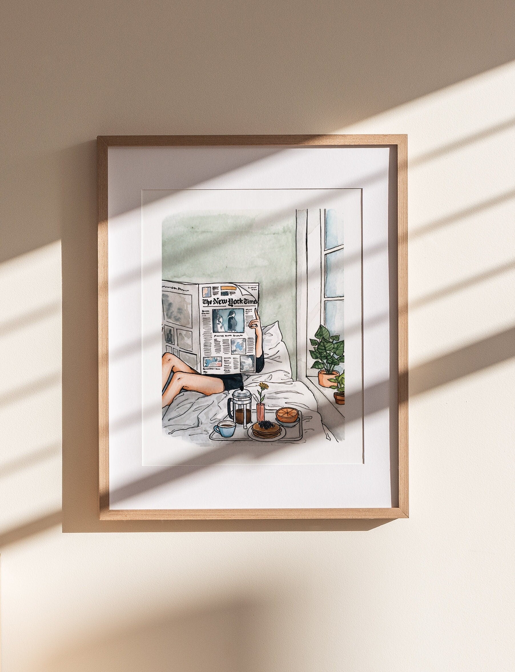 Quiet Morning Print | Watercolor Illustration | Wall Art | 8x10" 5x7" Archival Art Print