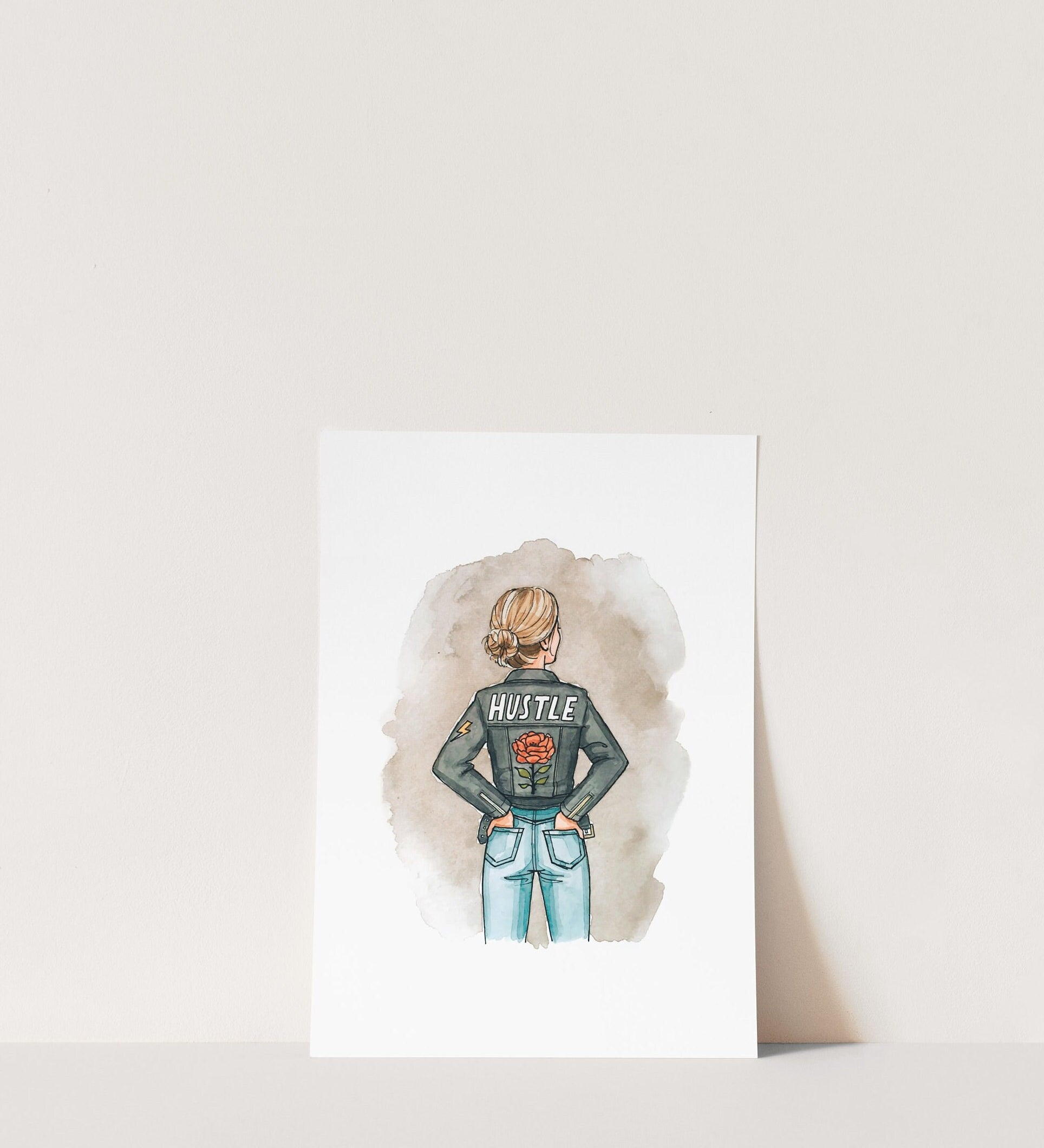 Hustle Watercolor Print | Physical Art Print | Fashion Wall Art | Abstract Wall Decor | Colorful Art Print | Gift for Fashion Lovers