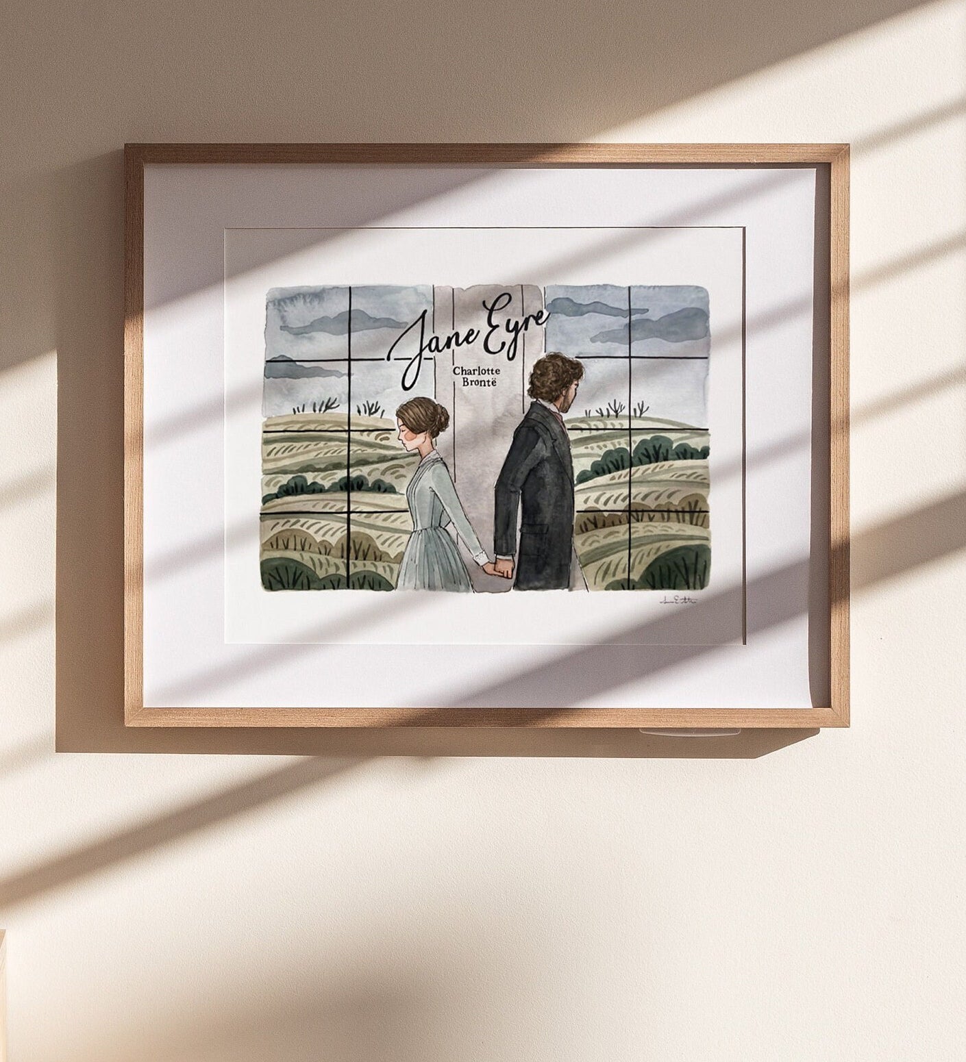 Jane Eyre Print | Watercolor Illustration | Wall Art | 8x10" 5x7" Archival Art Print | Charlotte Bronte Art | Book Lover Gift
