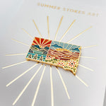 Gold South Dakota Enamel Pin | South Dakota Outline Pin | Illustrated State Pin | Butterfly Clasp | 1"