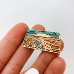 Gold North Dakota Enamel Pin | North Dakota Outline Pin | Illustrated State Pin | Butterfly Clasp | 1"