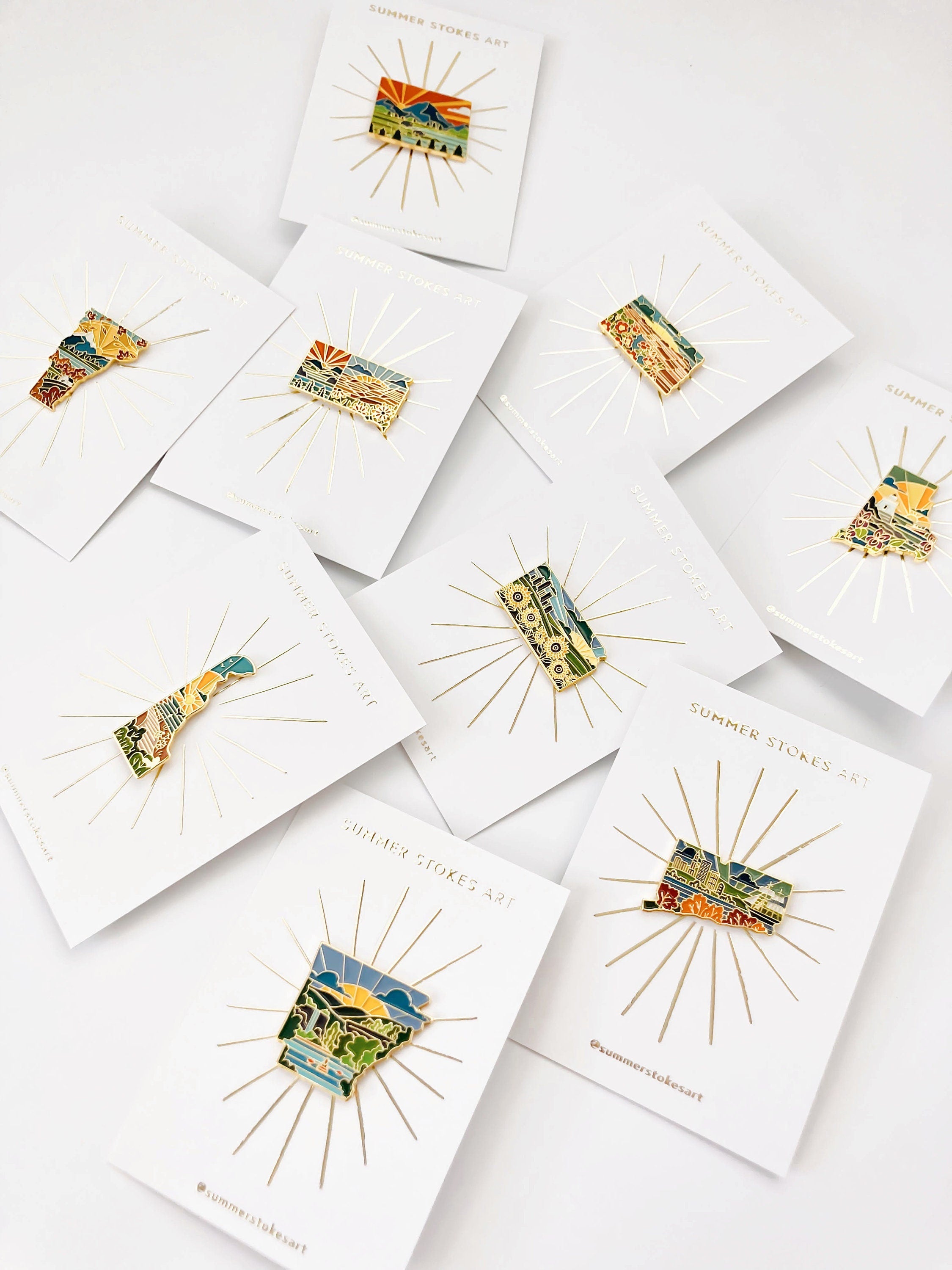 Gold Wyoming Enamel Pin | Wyoming Outline Pin | Illustrated State Pin | Butterfly Clasp | 1"