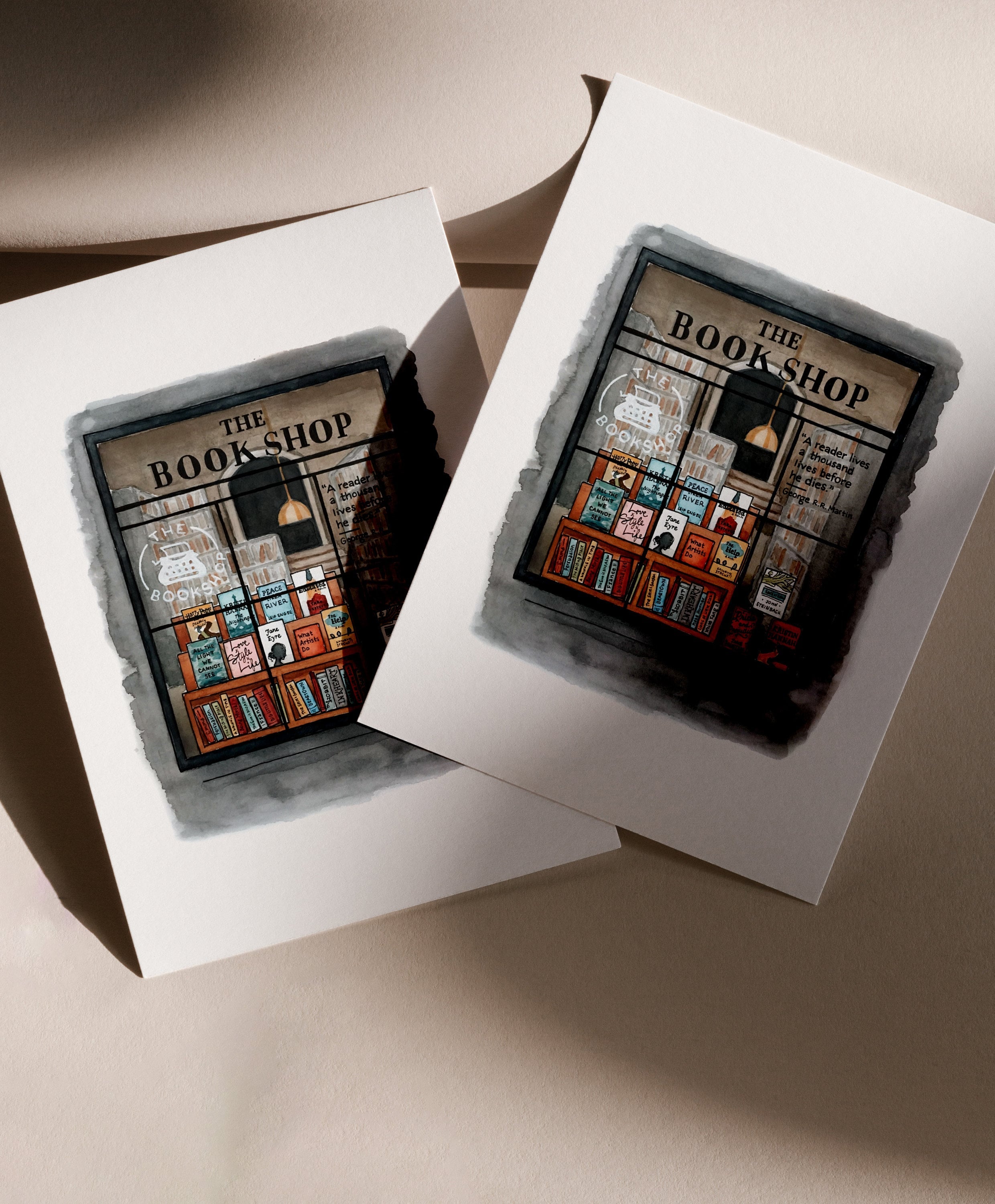 Bookshop Print | Watercolor Illustration | Wall Art | 8x10" 5x7" Archival Art Print | Book Lover Gift