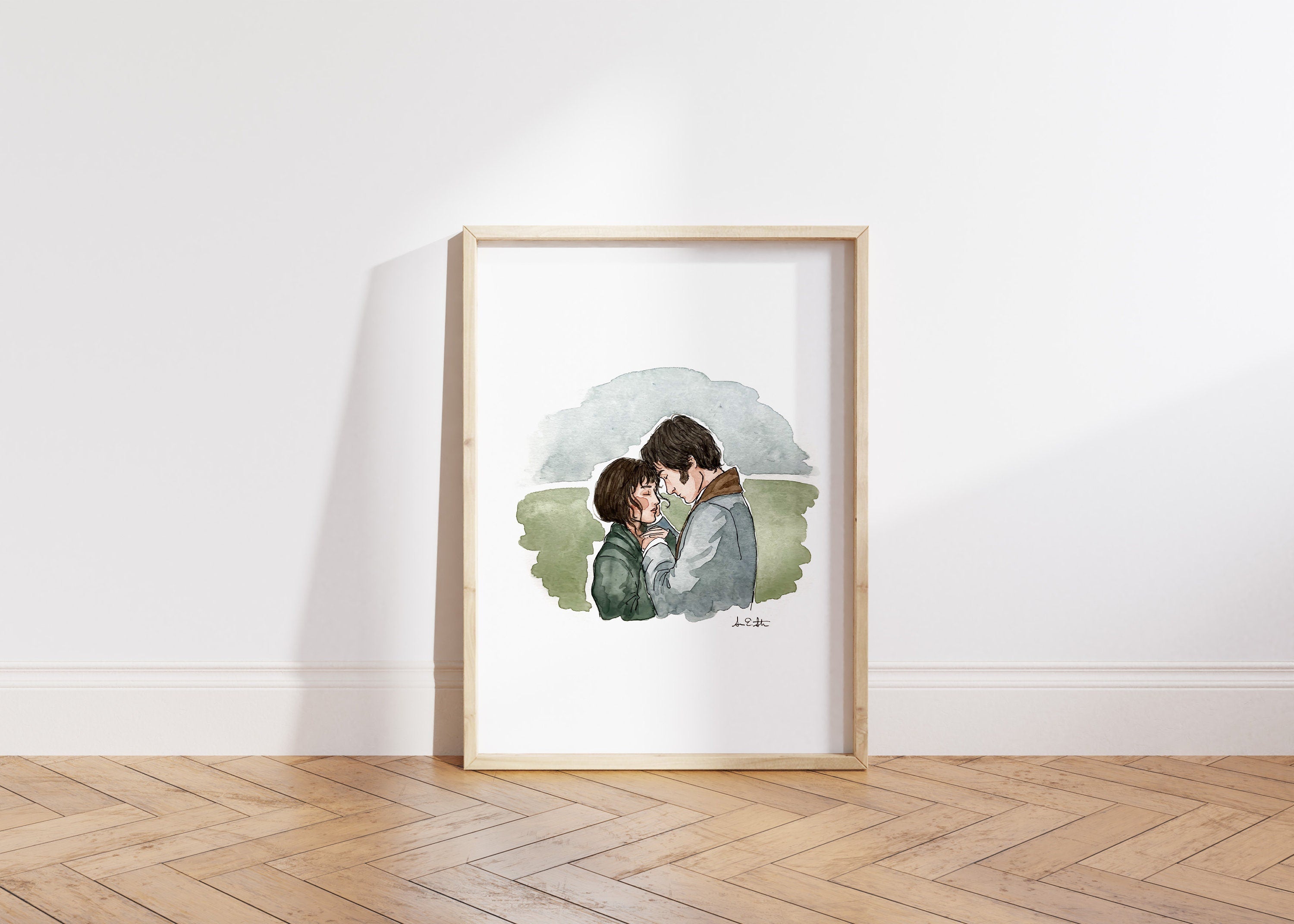 Pride & Prejudice Print | Watercolor Illustration | Wall Art | 8x10" 5x7" Archival Art Print | Book Lover Gift | Mr. Darcy Elizabeth Bennet
