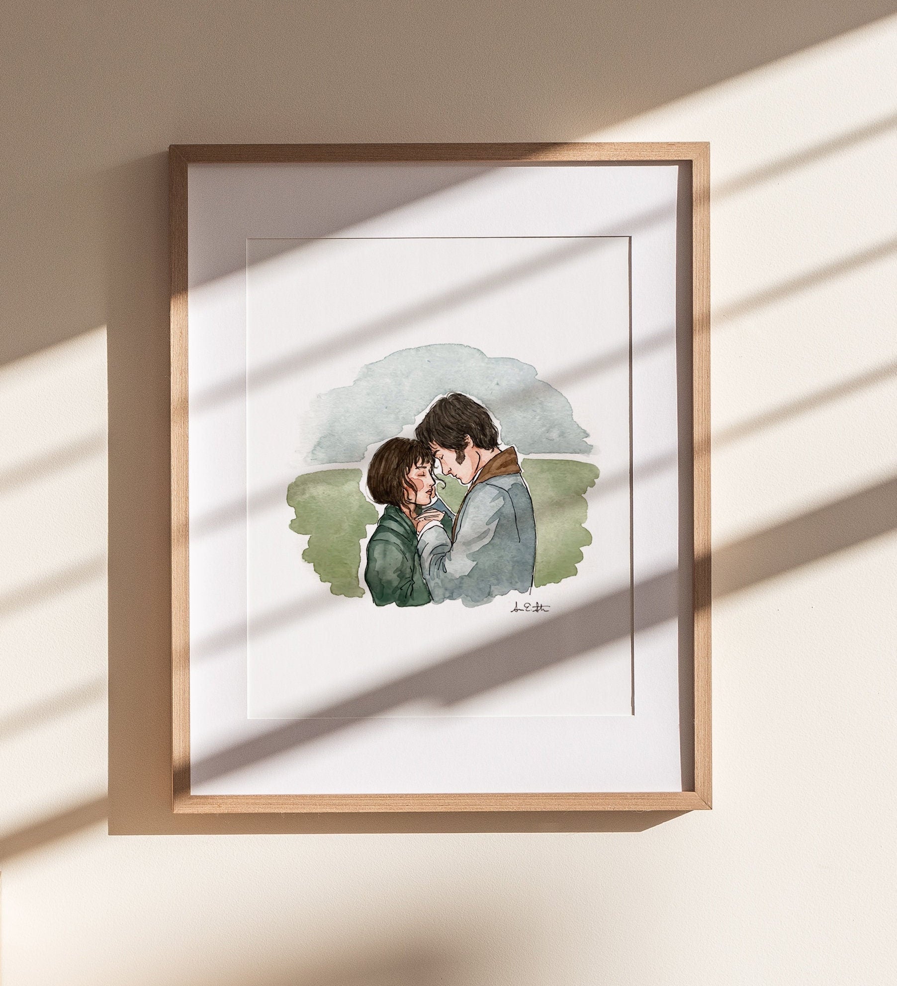Pride & Prejudice Print | Watercolor Illustration | Wall Art | 8x10" 5x7" Archival Art Print | Book Lover Gift | Mr. Darcy Elizabeth Bennet