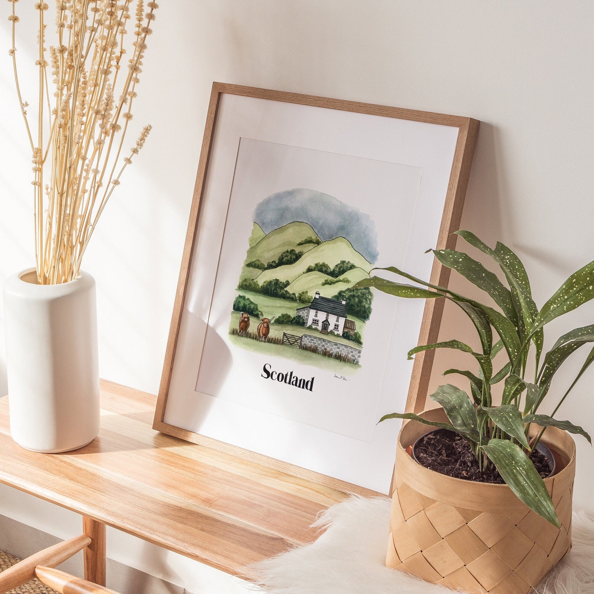 Scotland Print | Watercolor Illustration | Wall Art | 8x10" 5x7" Archival Art Print
