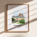 Cannon Beach Print | Watercolor Illustration Art Print | Oregon Coast Painting