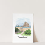 Cannon Beach Print | Watercolor Illustration Art Print | Oregon Coast Painting