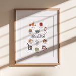 Breakfast Print | Watercolor Illustration Art Print | Food Art | Breakfast Painting | Kitchen Decor