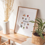 Breakfast Print | Watercolor Illustration Art Print | Food Art | Breakfast Painting | Kitchen Decor