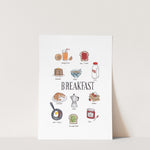 Breakfast Print | Watercolor Illustration Art Print | Food Art | Breakfast Painting | Kitchen Decor