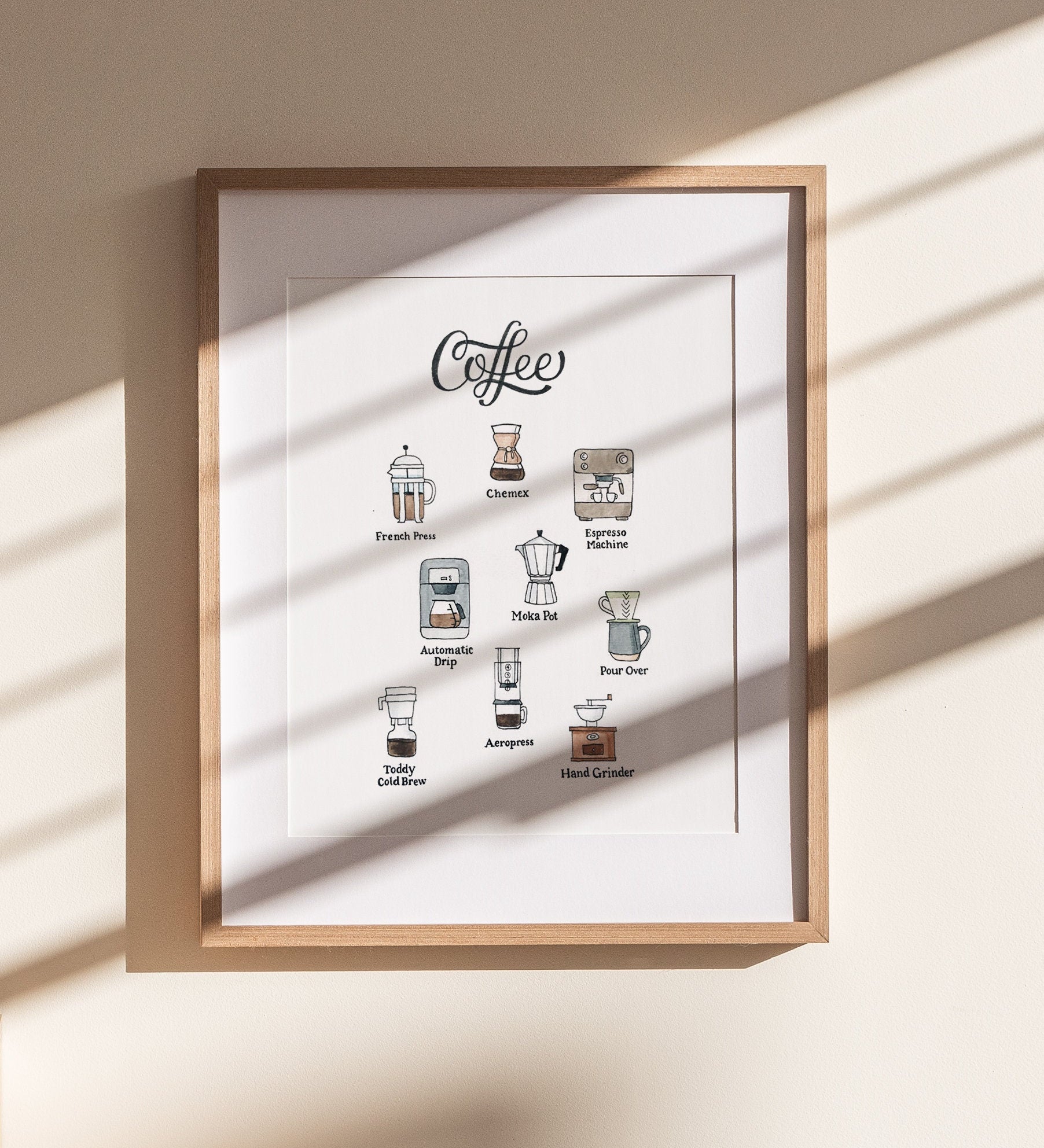 Coffee Print | Watercolor Illustration | Wall Art | 8x10" 5x7" Archival Art Print | Coffee Lover Gift