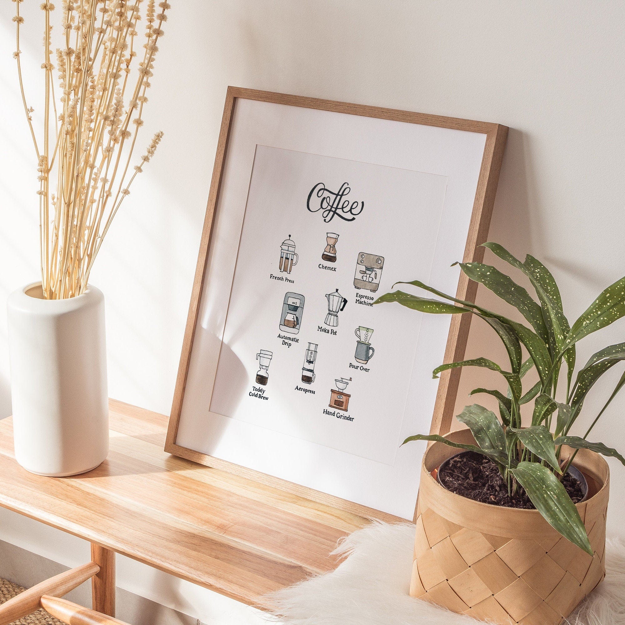 Coffee Print | Watercolor Illustration | Wall Art | 8x10" 5x7" Archival Art Print | Coffee Lover Gift