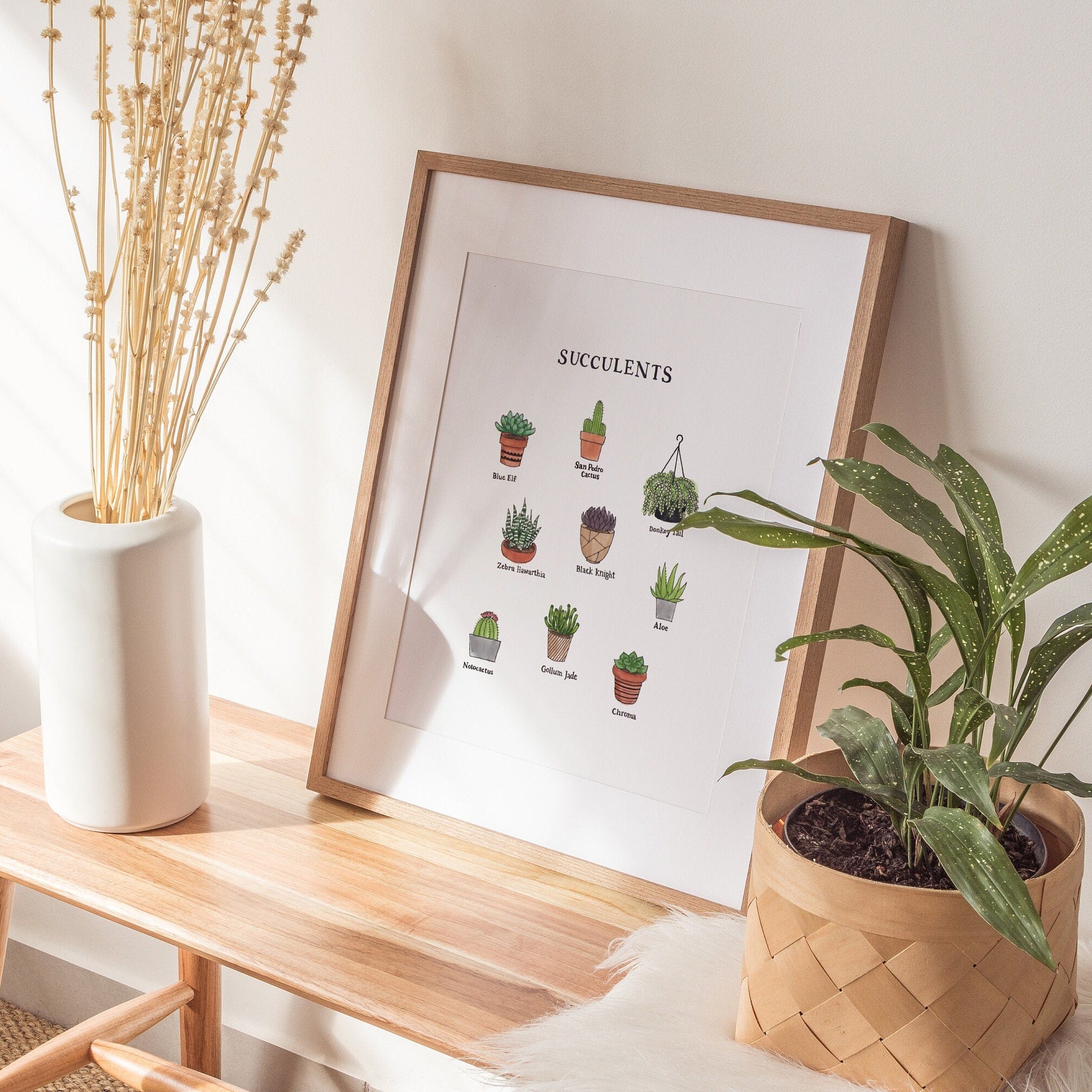 Succulent Print | Watercolor Illustration | Wall Art | 8x10" 5x7" Archival Art Print | Plant Lover Gift