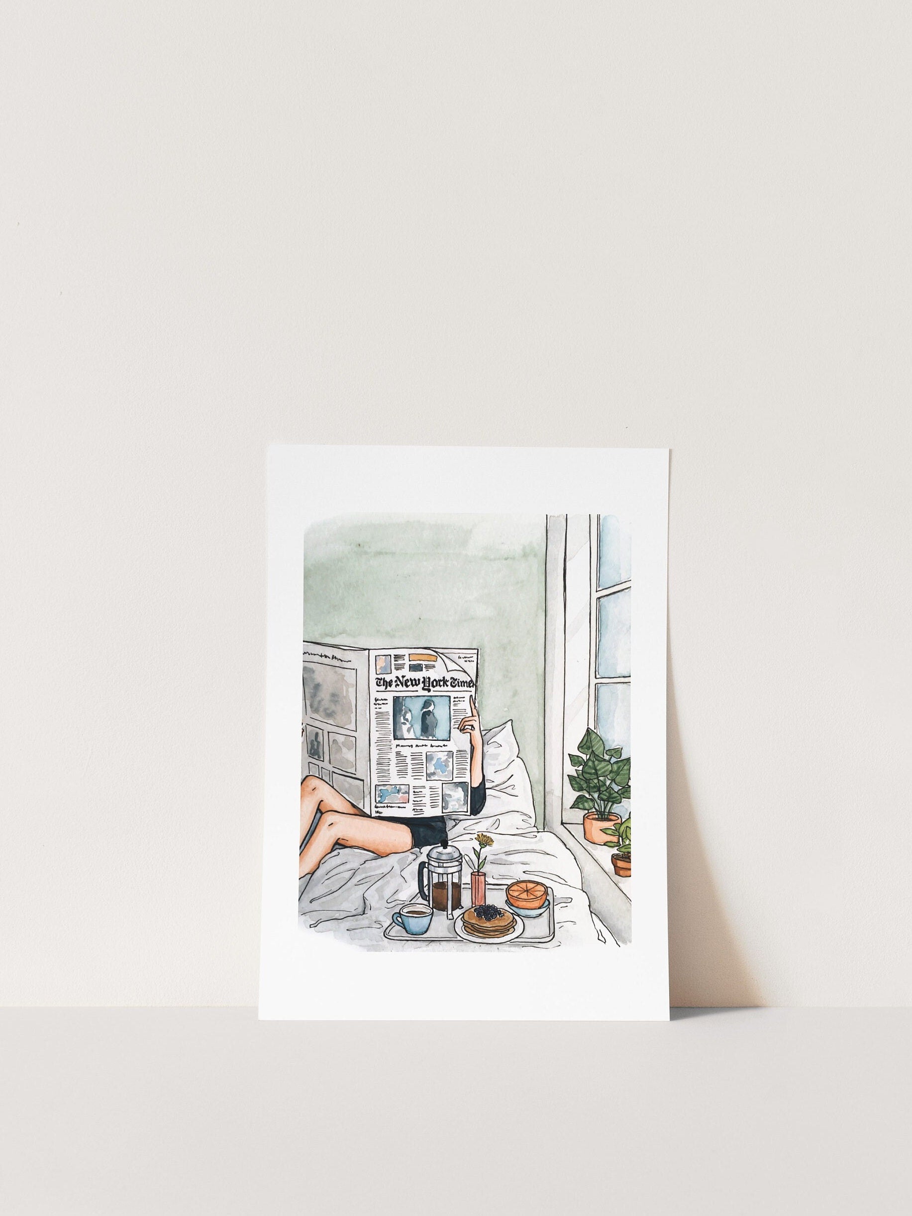 Quiet Morning Print | Watercolor Illustration | Wall Art | 8x10" 5x7" Archival Art Print