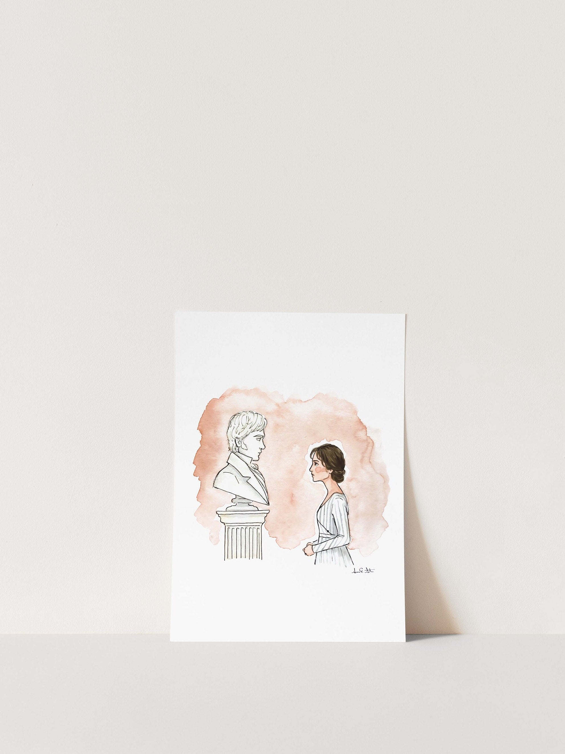 Pride & Prejudice Print | Watercolor Illustration | Wall Art | 8x10" 5x7" Archival Art Print | Book Lover Gift | Mr. Darcy Elizabeth Bennet