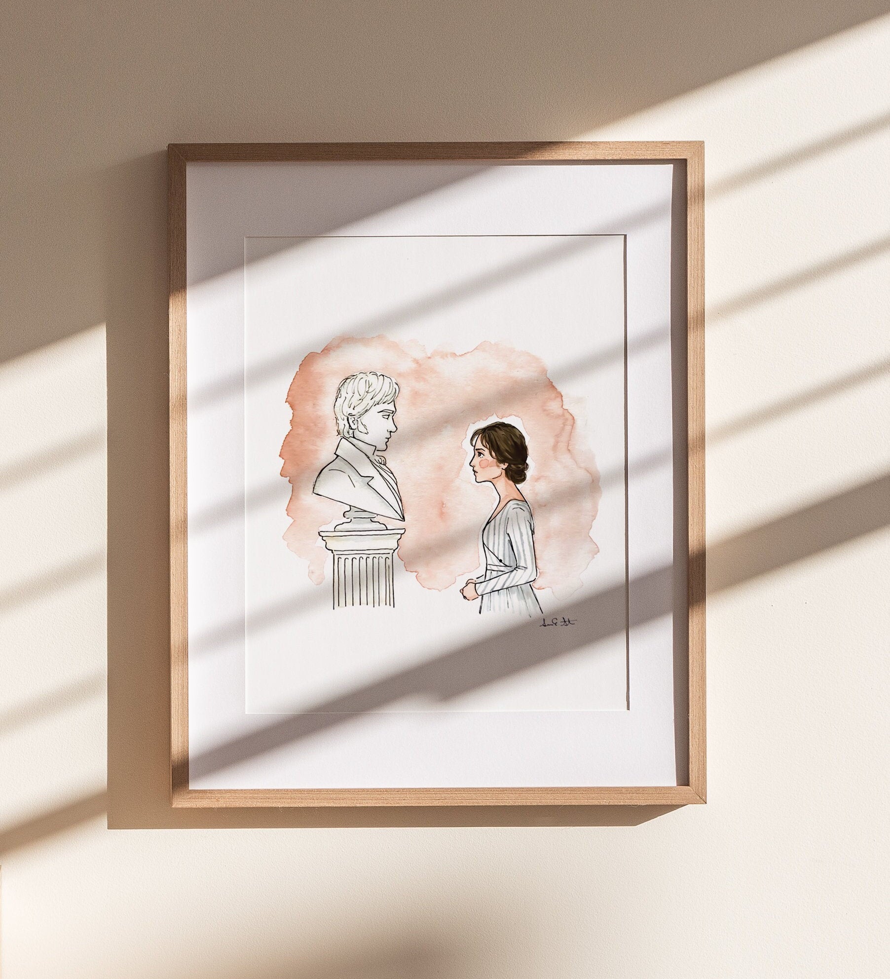 Pride & Prejudice Print | Watercolor Illustration | Wall Art | 8x10" 5x7" Archival Art Print | Book Lover Gift | Mr. Darcy Elizabeth Bennet