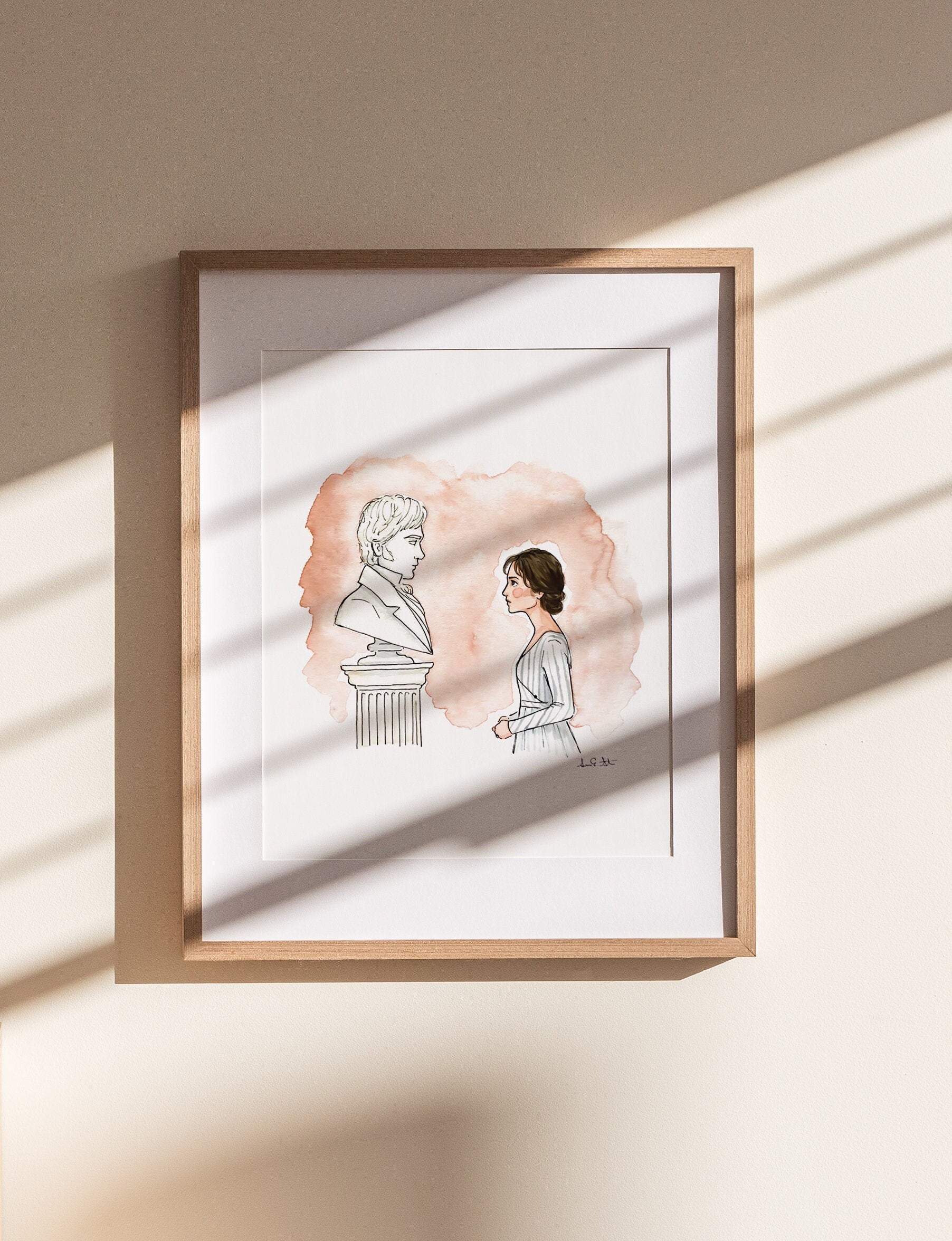 Pride & Prejudice Print | Watercolor Illustration | Wall Art | 8x10" 5x7" Archival Art Print | Book Lover Gift | Mr. Darcy Elizabeth Bennet