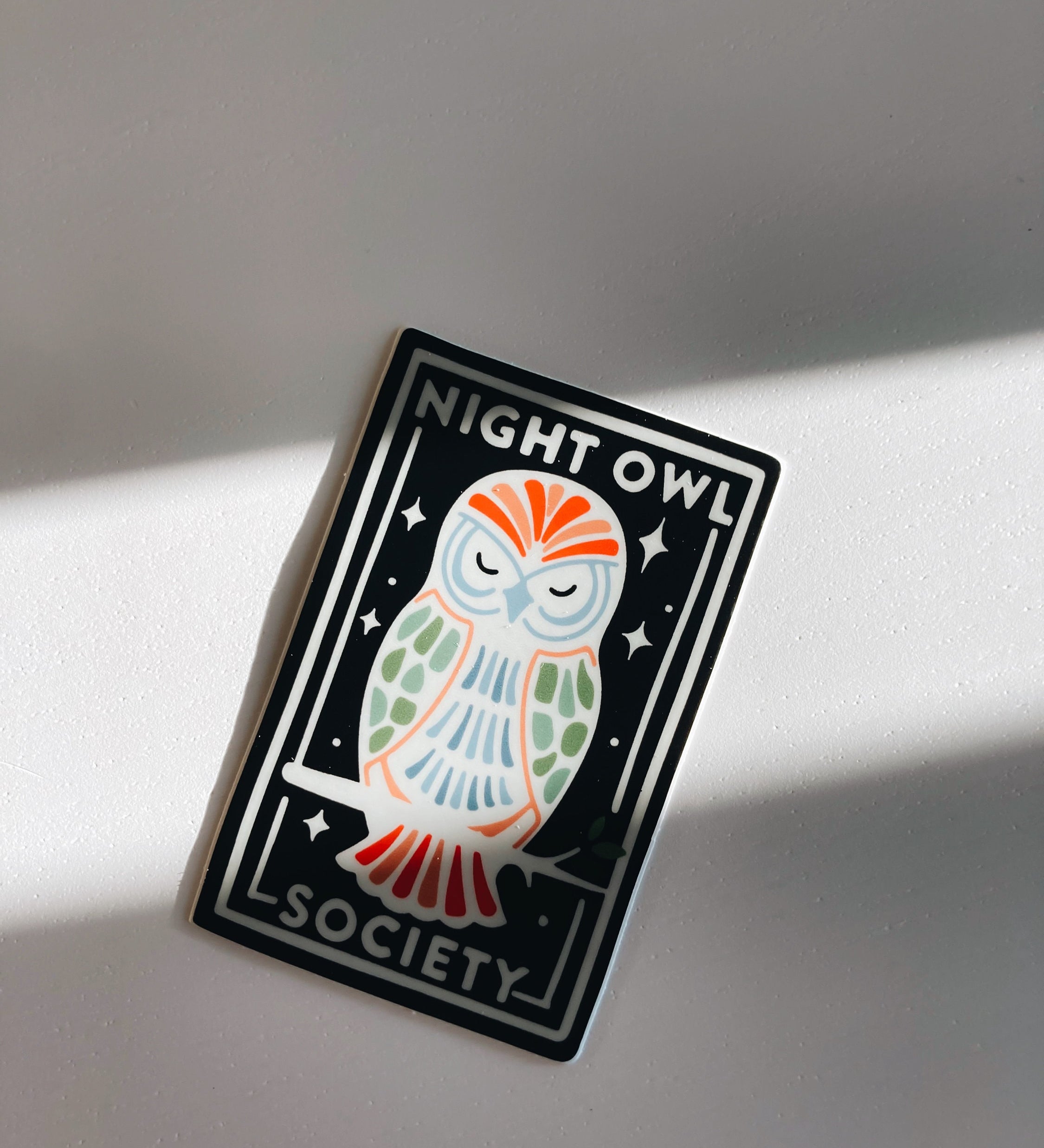 Night Owl Weatherproof, Durable Sticker | Waterproof | Cute Decal | Water Bottle Sticker | Phone decal