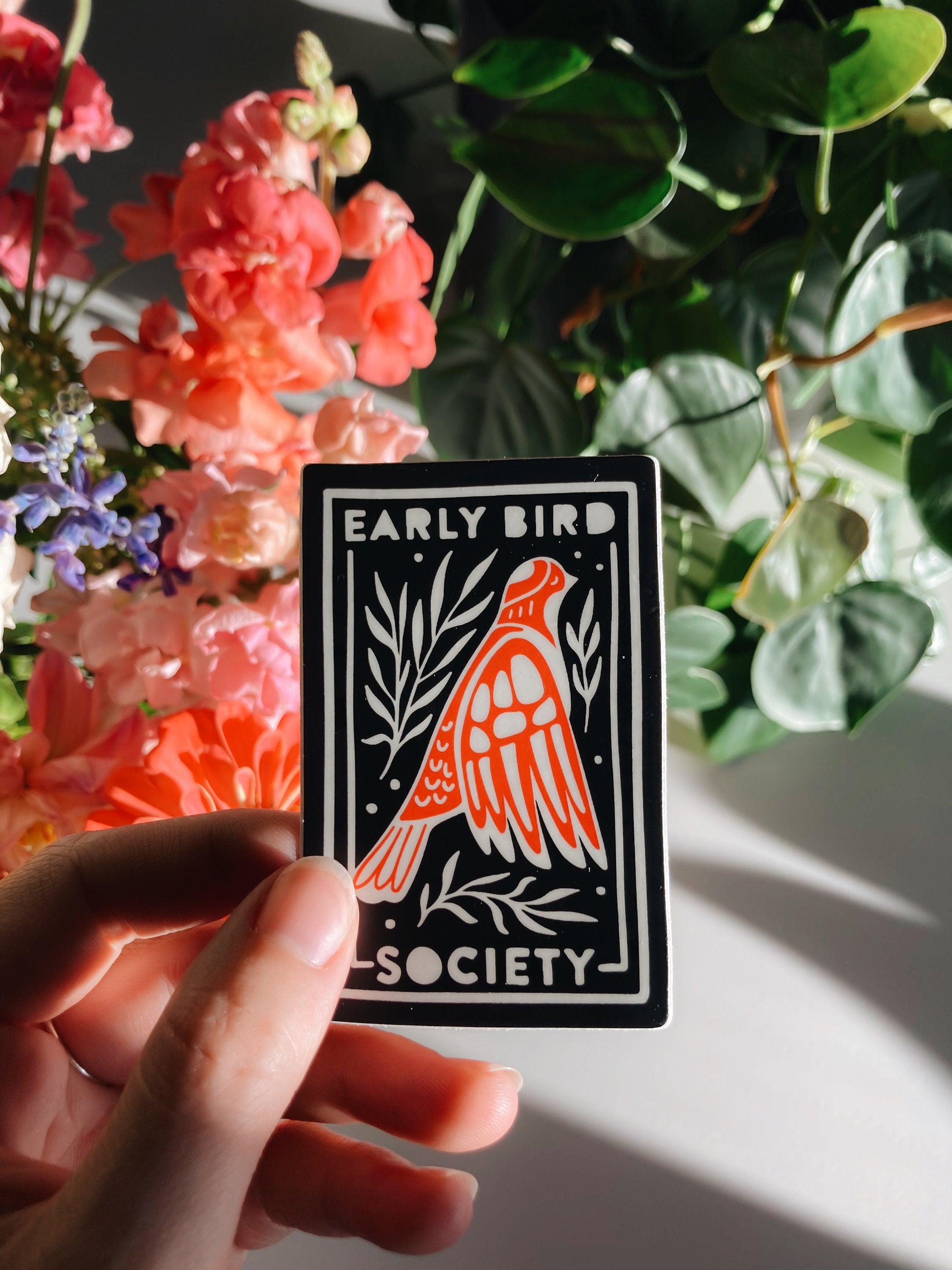 Early Bird Society Weatherproof, Durable Sticker | Waterproof | Cute Decal | Water Bottle Sticker | Phone decal