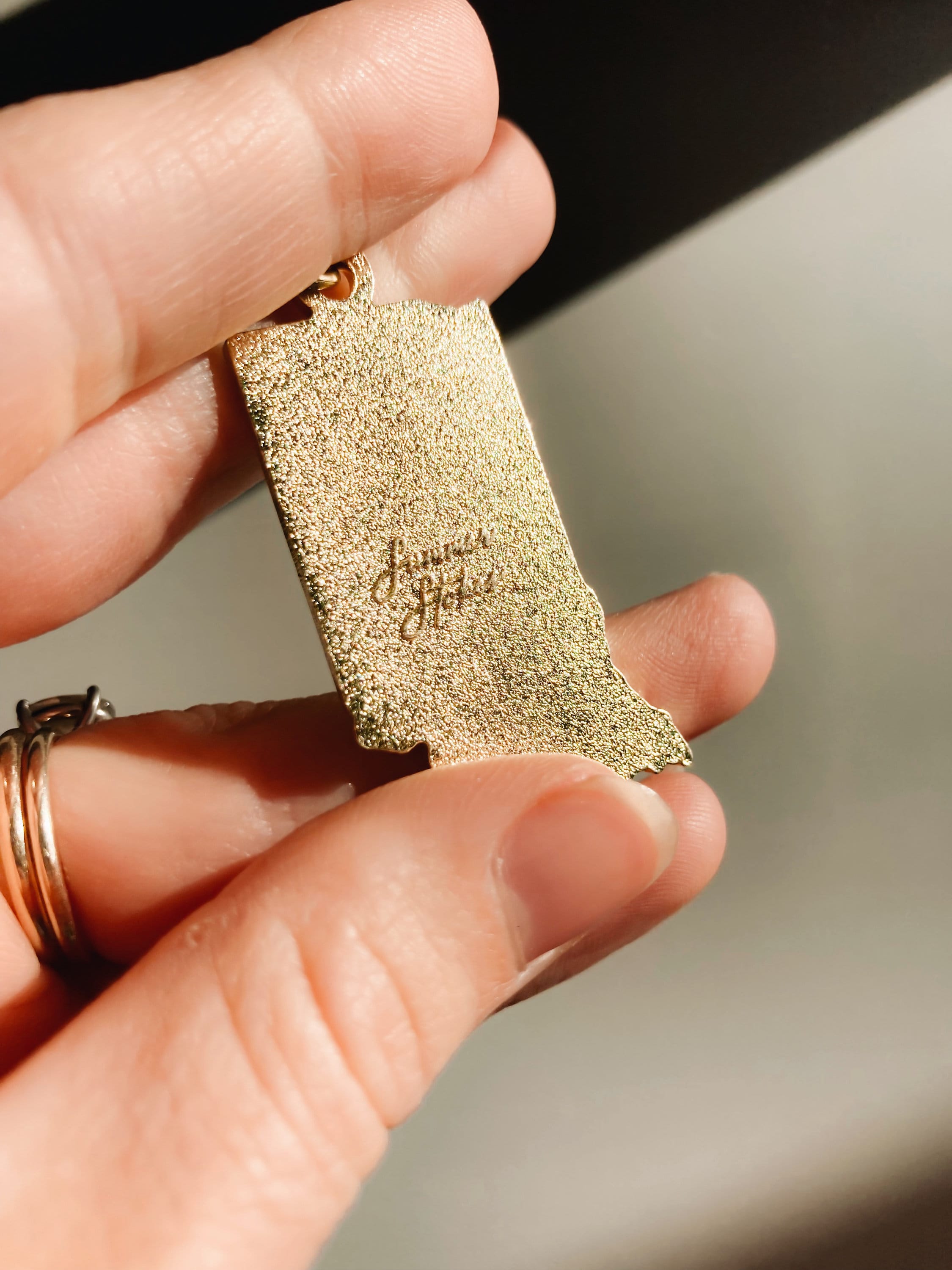 Indiana Soft Enamel Keychain | Indiana Outline Key Ring | Illustrated State Keychain 1.5"