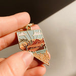 Gold Nevada Soft Enamel Keychain 1.5" | Nevada Outline Key Ring | Illustrated State Keychain