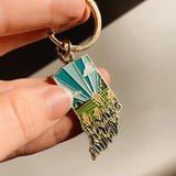 Indiana Soft Enamel Keychain | Indiana Outline Key Ring | Illustrated State Keychain 1.5"
