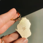 Gold Wisconsin Soft Enamel Keychain 1.5" | Wisconsin Outline Key Ring | Illustrated State Keychain
