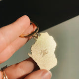 Gold Wisconsin Soft Enamel Keychain 1.5" | Wisconsin Outline Key Ring | Illustrated State Keychain