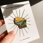 Wisconsin Enamel Pin | Gold Soft Enamel Pin | Illustrated United State Pin | Butterfly Clasp | 1.25"