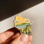 Wisconsin Enamel Pin | Gold Soft Enamel Pin | Illustrated United State Pin | Butterfly Clasp | 1.25"