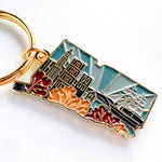 Connecticut Soft Enamel Keychain | Connecticut Outline Key Ring | Illustrated State Keychain 1.5"